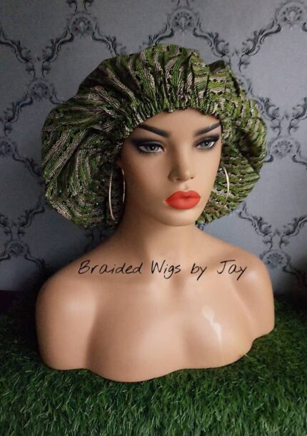 Jay3. African Print Satin Bonnet - BraidedWigsbyJay