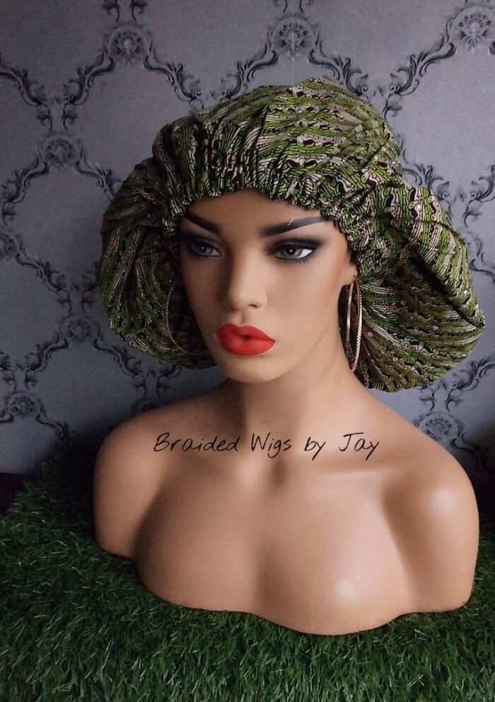 Jay3. African Print Satin Bonnet - BraidedWigsbyJay