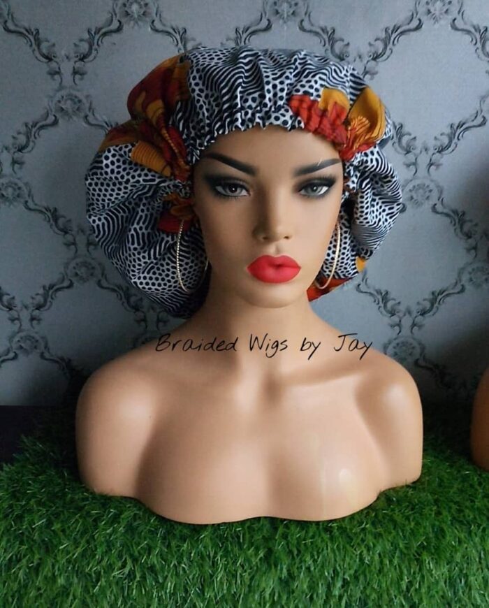 Jay African Print Satin Bonnet - Braided Wigs by Jay