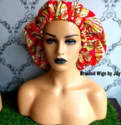 Jay2 African Print Satin Bonnet - BraidedWigsbyJay