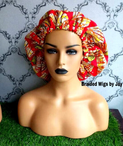 Jay2 African Print Satin Bonnet - BraidedWigsbyJay