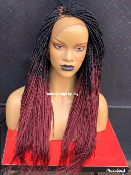 2Tone Box Braids Wig (360 Lace ) - BraidedWigsbyJay