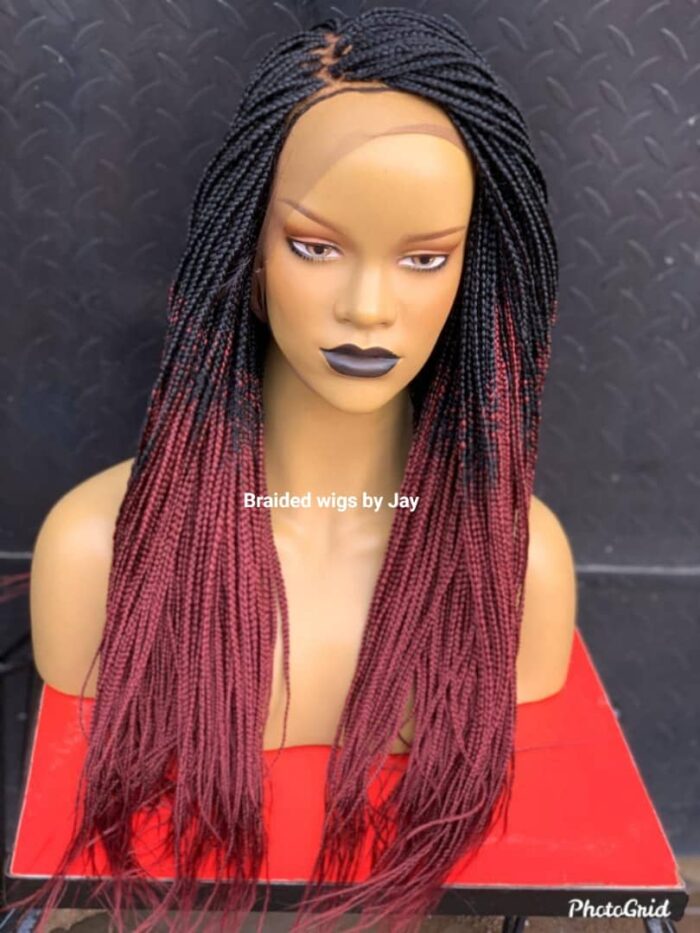 2Tone Box Braids Wig (Lace frontal) - BraidedWigsbyJay